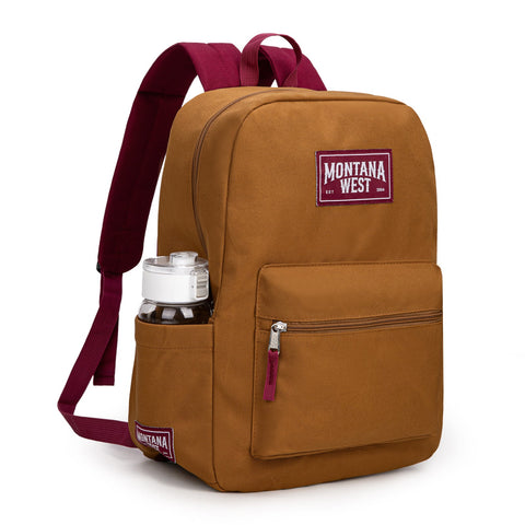 Montana West Solid Color Backpack - 2Pcs Set