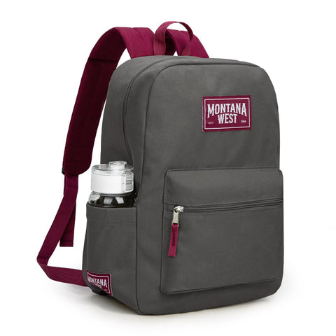 Montana West Solid Color Backpack - 2Pcs Set