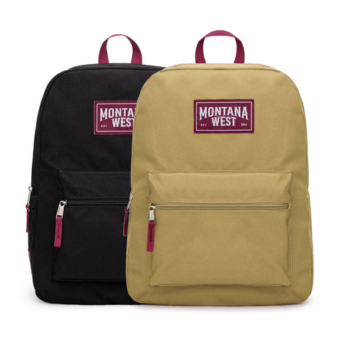 Montana West Solid Color Backpack - 2Pcs Set