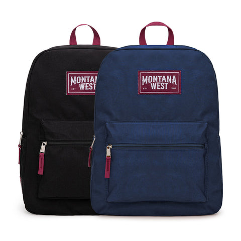 Montana West Solid Color Backpack - 2Pcs Set