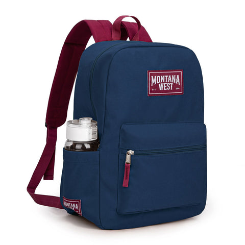Montana West Solid Color Backpack - 2Pcs Set