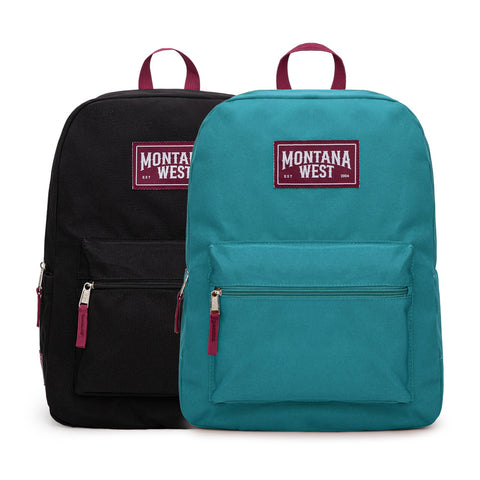 Montana West Solid Color Backpack - 2Pcs Set