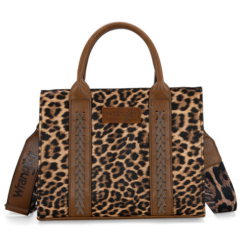 Wrangler Leopard Print Concealed Carry Tote/Crossbody -Leopard