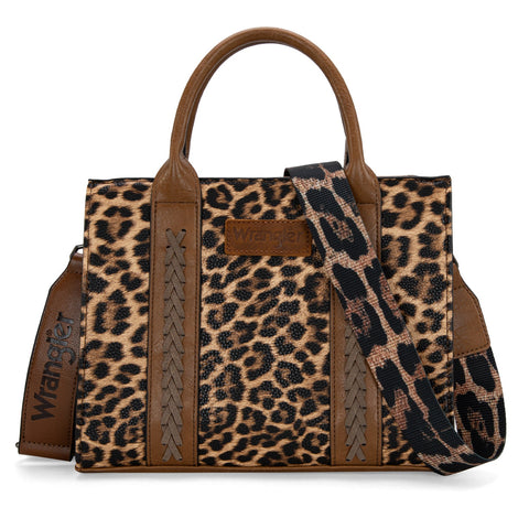 Wrangler Leopard Print Concealed Carry Tote/Crossbody -Leopard