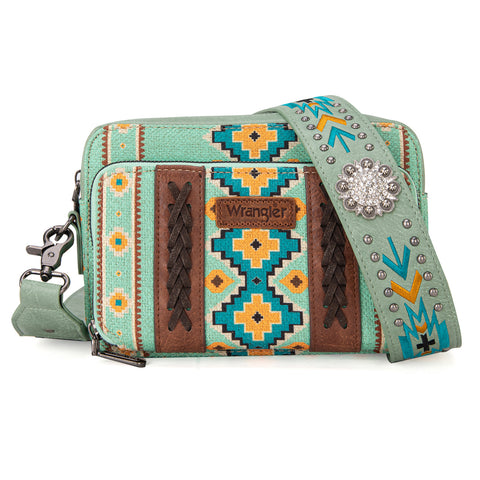 Wrangler Aztec Printed Crossbody Purse