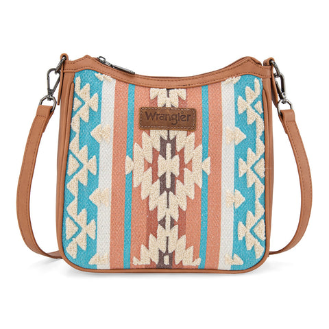 Wrangler Sherpa Aztec Canvas Crossbody