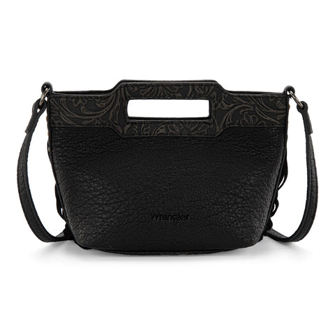 Wrangler Genuine Cowhide Top Handle Fringe Crossbody