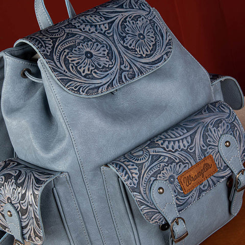 Wrangler Floral tooled Cowhide Backpack