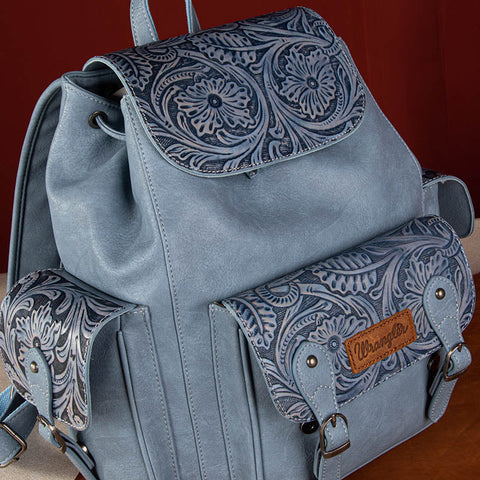 Wrangler Floral tooled Cowhide Backpack