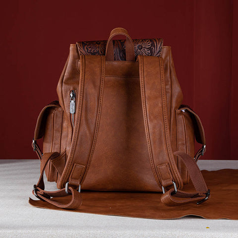 Wrangler Floral tooled Cowhide Backpack