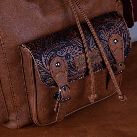 Wrangler Floral tooled Cowhide Backpack