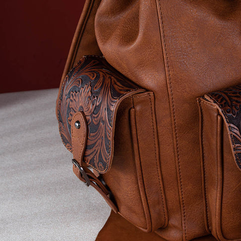 Wrangler Floral tooled Cowhide Backpack