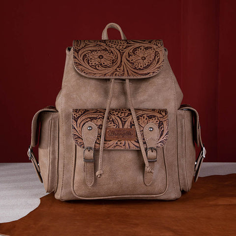 Wrangler Floral tooled Cowhide Backpack