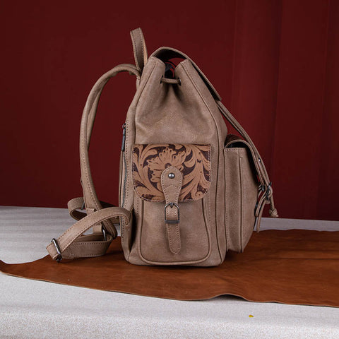 Wrangler Floral tooled Cowhide Backpack