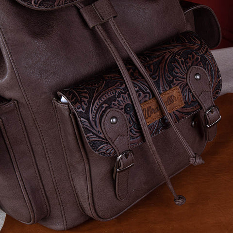 Wrangler Floral tooled Cowhide Backpack