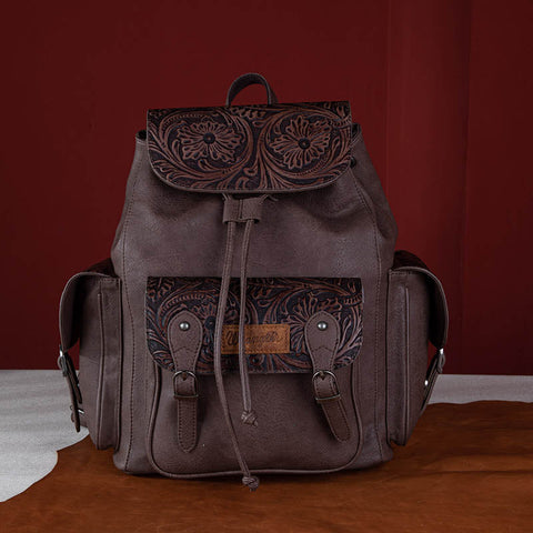 Wrangler Floral tooled Cowhide Backpack