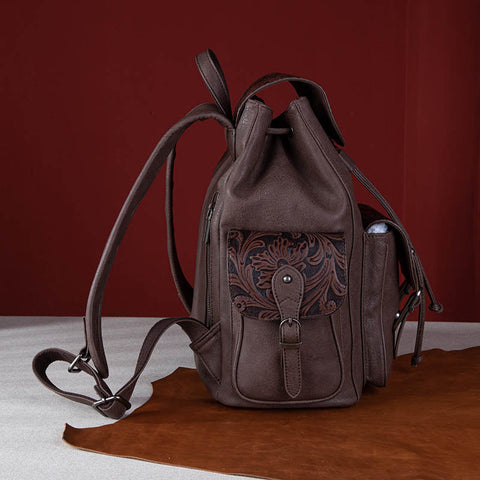 Wrangler Floral tooled Cowhide Backpack