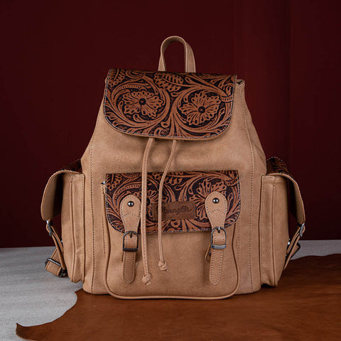 Wrangler Floral tooled Cowhide Backpack