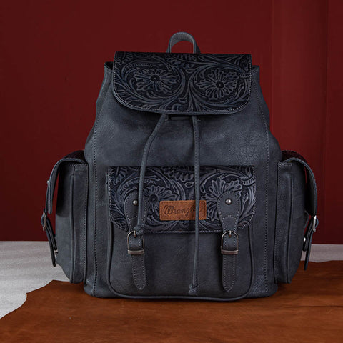 Wrangler Floral tooled Cowhide Backpack