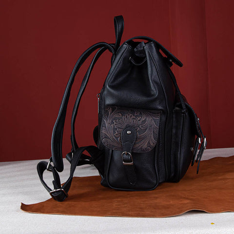 Wrangler Floral tooled Cowhide Backpack