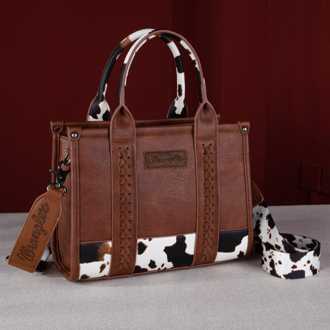 Wrangler Cow Print Crossbody Tote Bag