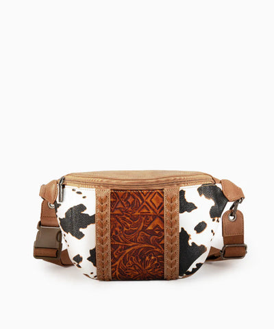 Montana West Floral Tooled Fanny Pack Brown