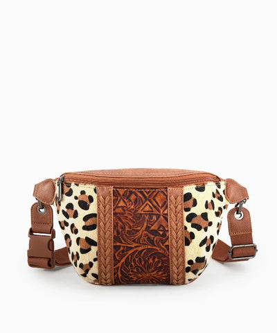 Montana West Floral Tooled Fanny Pack Leopard