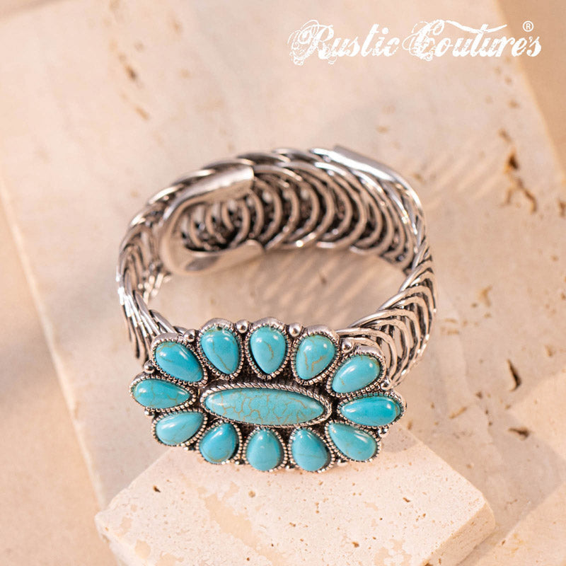 Rustic Couture's® Vintage Navajo Antique Silver Concho Bracelet