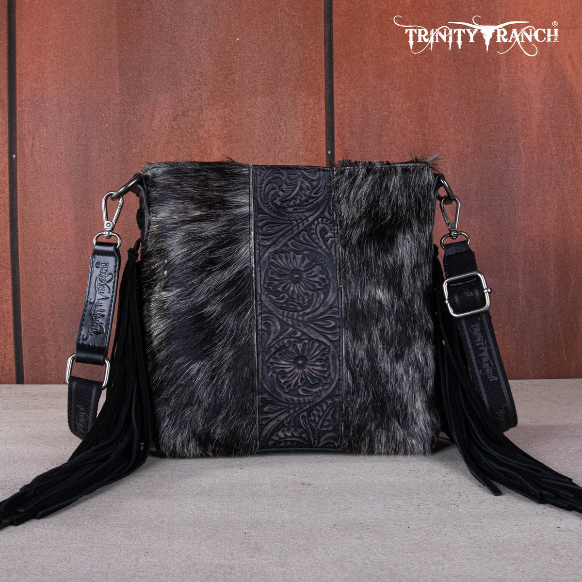 Trinity Ranch Cowhide horsehair Crossbody Bag