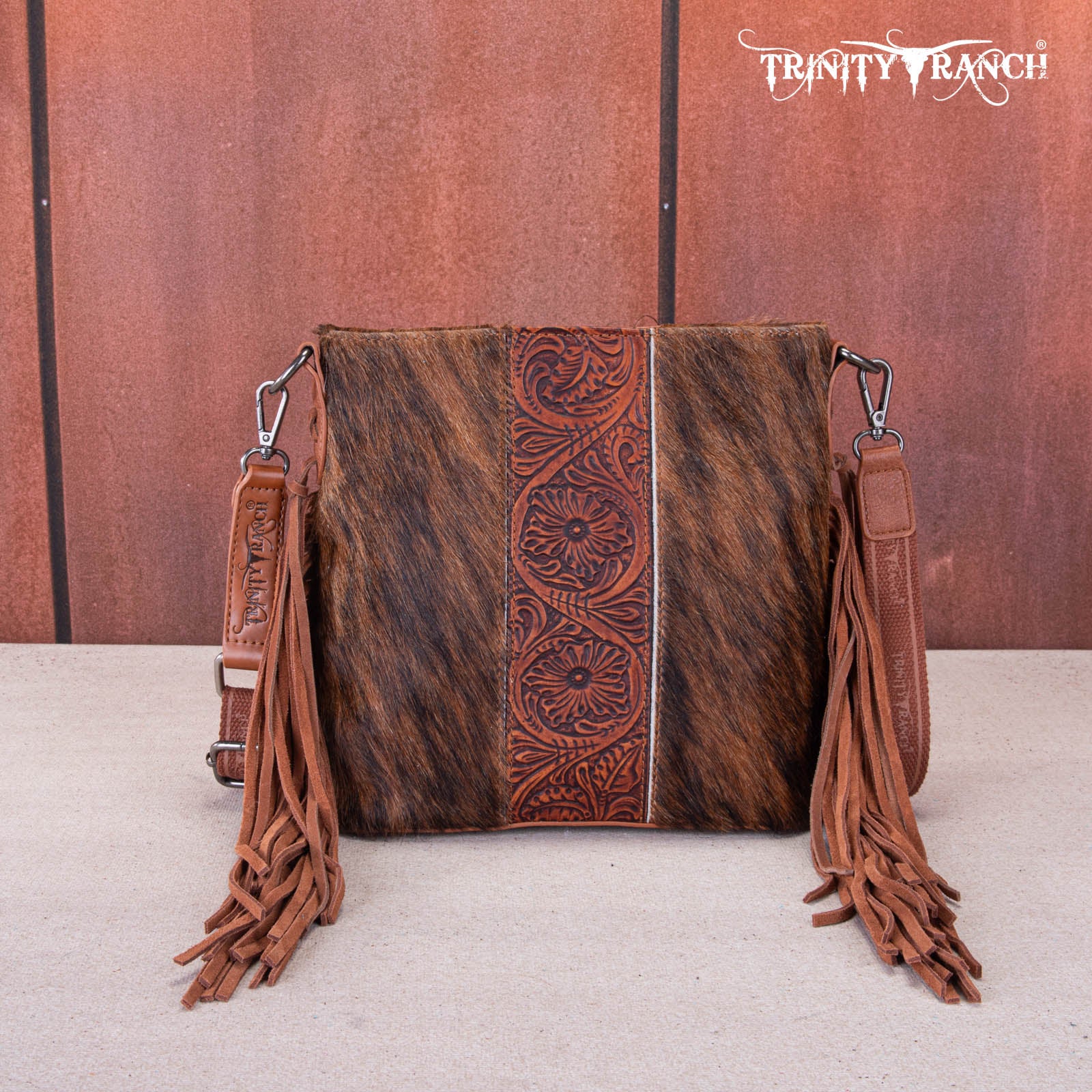 Trinity Ranch Cowhide horsehair Crossbody Bag