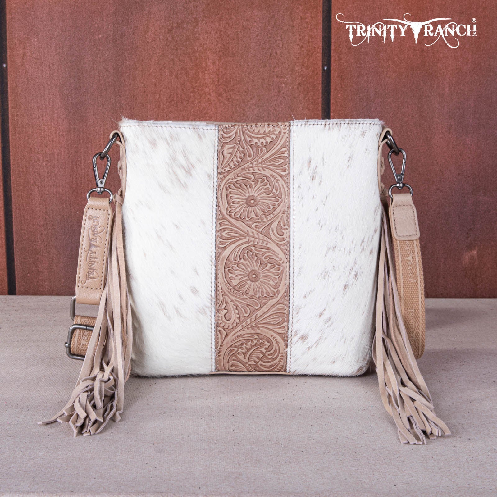 Trinity Ranch Cowhide horsehair Crossbody Bag