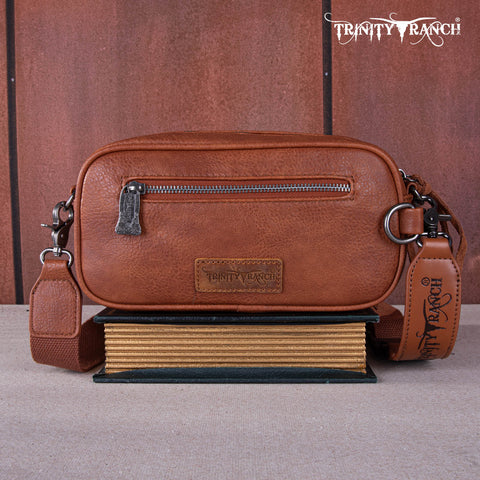 Trinity Ranch Tooled Fringe Crossbody Bag