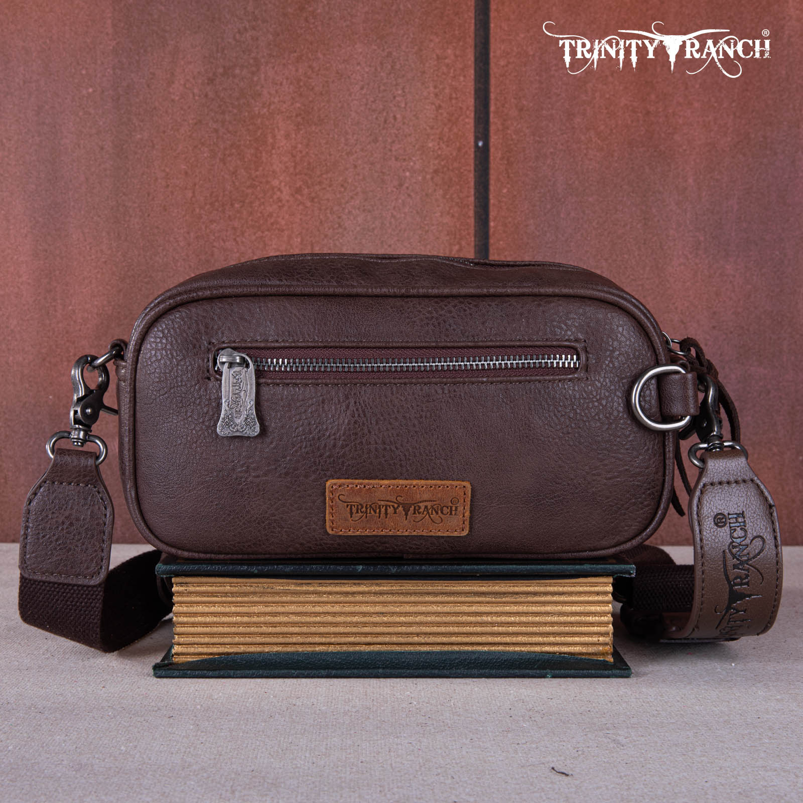 Trinity Ranch Tooled Fringe Crossbody Bag