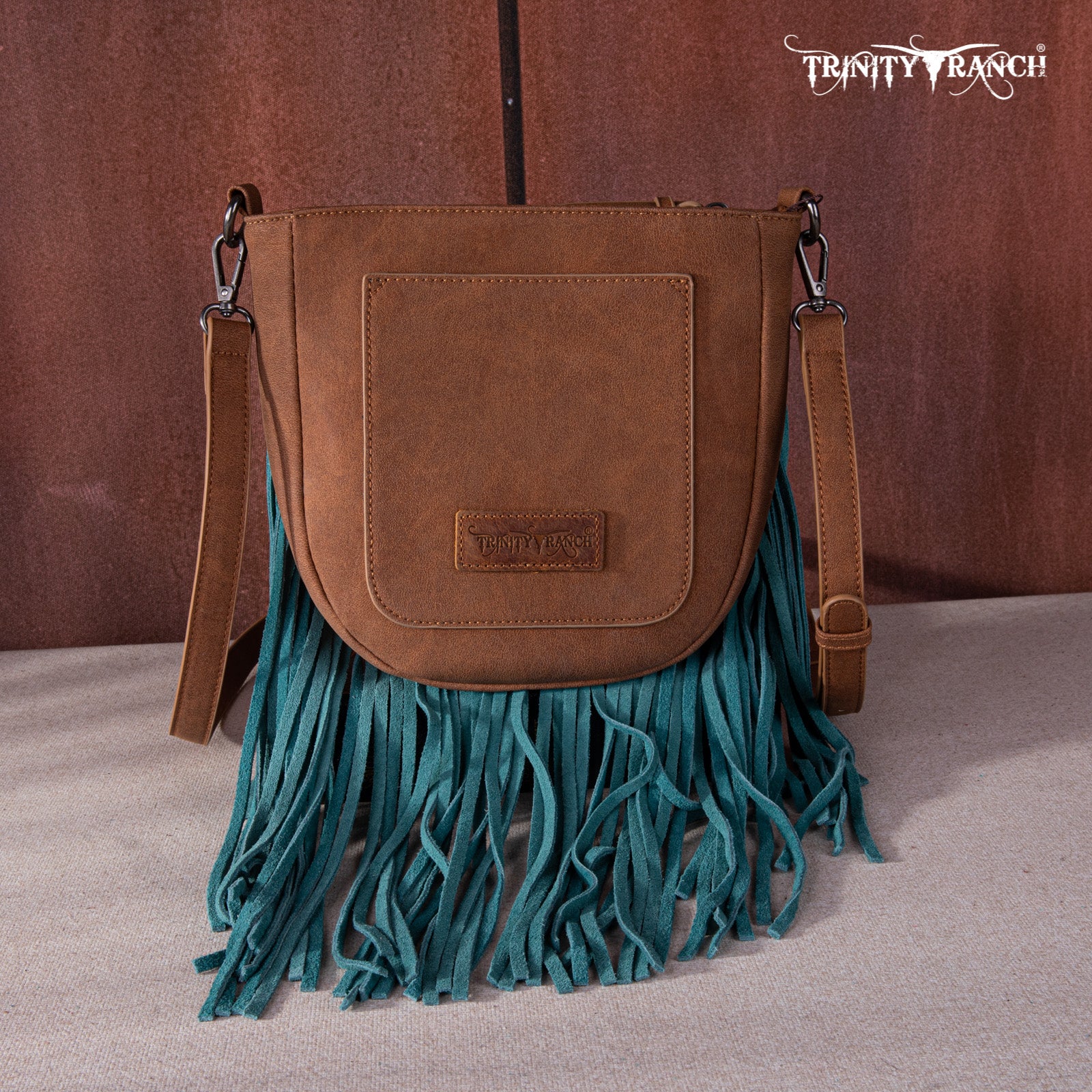 Trinity Ranch Cowhide Leather Fringe Crossbody Bag