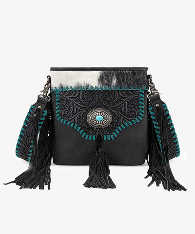 Trinity Ranch Tooled Fringe Crossbody - Montana West World