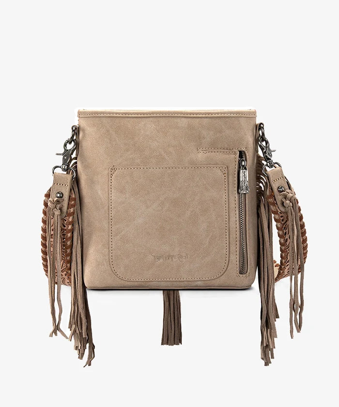 Trinity Ranch Tooled Fringe Crossbody - Montana West World