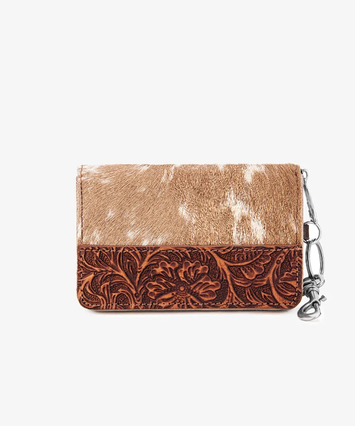 Trinity Ranch Hair-on Cowhide Tooled Wallet - Montana West World