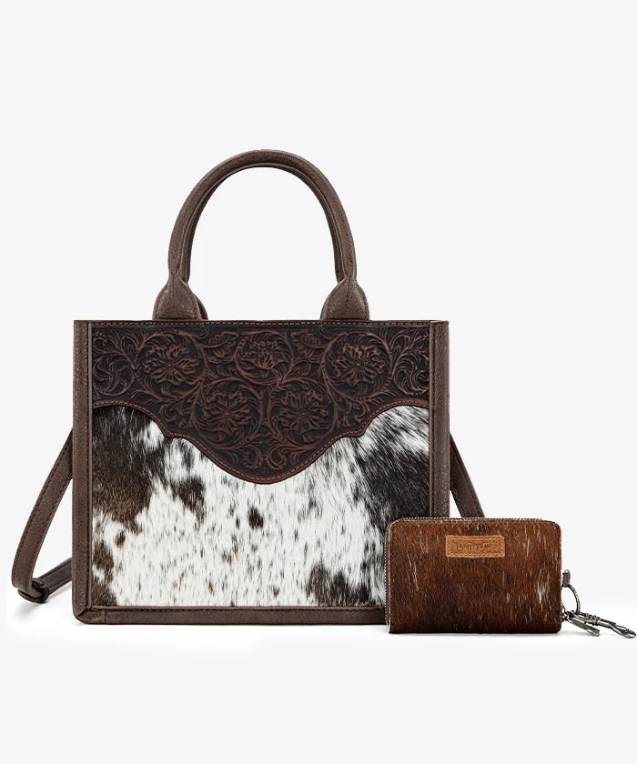 Trinity Ranch Hair-on Cowhide Concealed Carry Tote Set - Montana West World