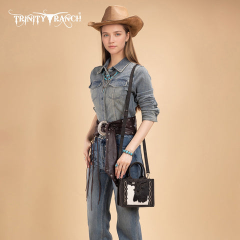 Trinity Ranch Western Hair-On Cowhide Mini Tote/Crossbody