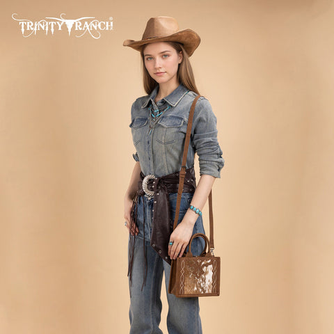 Trinity Ranch Western Hair-On Cowhide Mini Tote/Crossbody