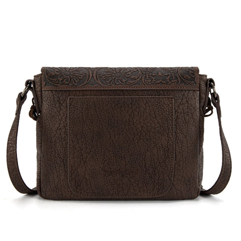 Trinity Ranch Genuine Hair-On Cowhide Tooled Collection Crossbody