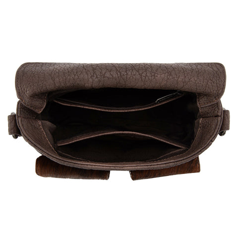 Trinity Ranch Genuine Hair-On Cowhide Tooled Collection Crossbody