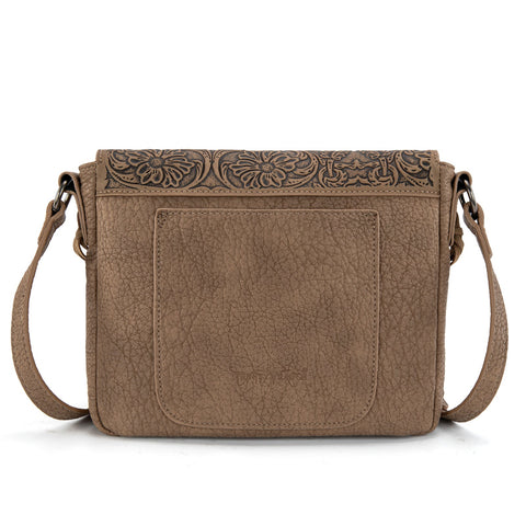 Trinity Ranch Genuine Hair-On Cowhide Tooled Collection Crossbody
