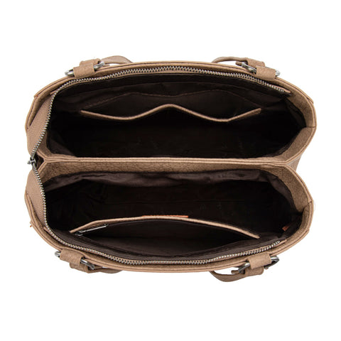 Trinity Ranch Genuine Hair-On Cowhide Tooled Collection Concealed Carry Tote