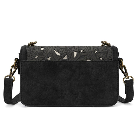 Trinity Ranch Cowhide Floral Cutout Crossbody Bag