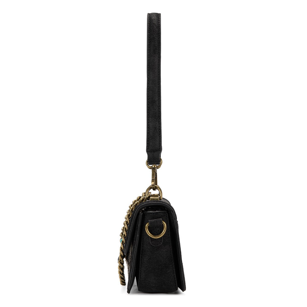 Trinity Ranch Cowhide Floral Cutout Crossbody Bag