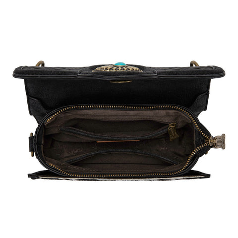 Trinity Ranch Cowhide Floral Cutout Crossbody Bag