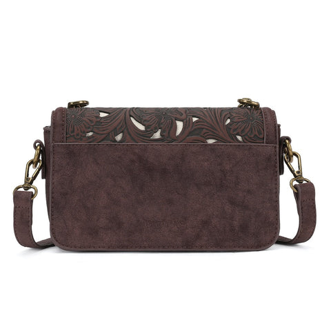 Trinity Ranch Cowhide Floral Cutout Crossbody Bag