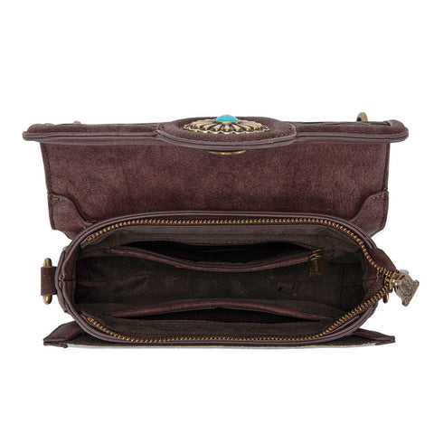 Trinity Ranch Cowhide Floral Cutout Crossbody Bag