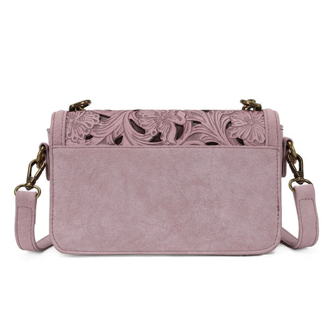 Trinity Ranch Cowhide Floral Cutout Crossbody Bag